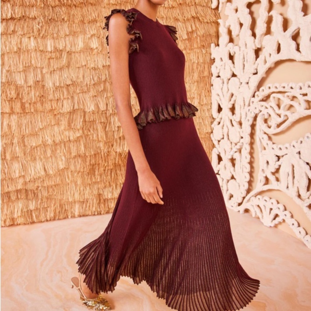 Ulla Johnson Burgundy Maxi Skirt